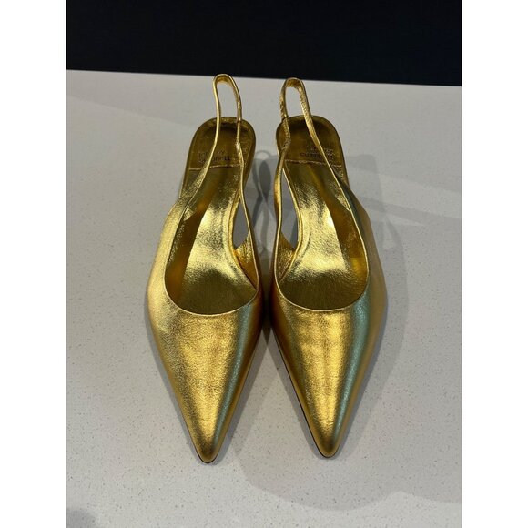 Jeffrey Campbell Persona gold leather Slingback Pump heels size 6 - Picture 3 of 7